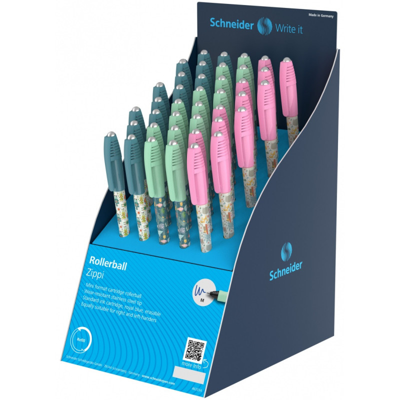 Display piór kulkowych SCHNEIDER Zippi, 40 szt., mix kolorów