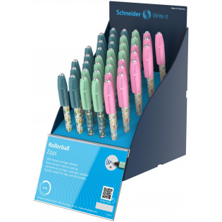 SIS Display piór kulkowych SCHNEIDER Zippi, 40 szt., mix kolorów