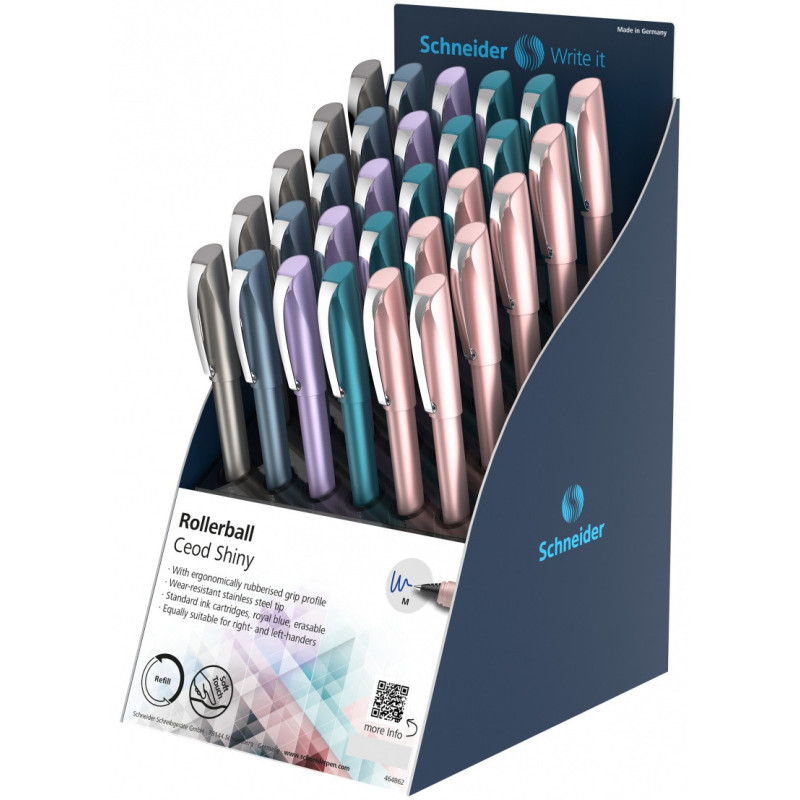 Display piór kulkowych SCHNEIDER Ceod Shiny, 30 szt., mix kolorów
