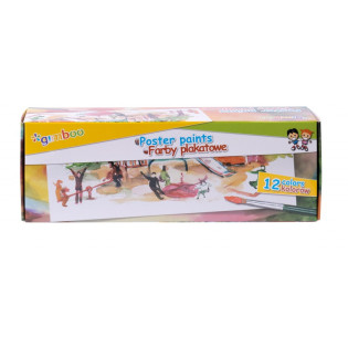 Farby plakatowe GIMBOO, 12x20ml, mix kolorów