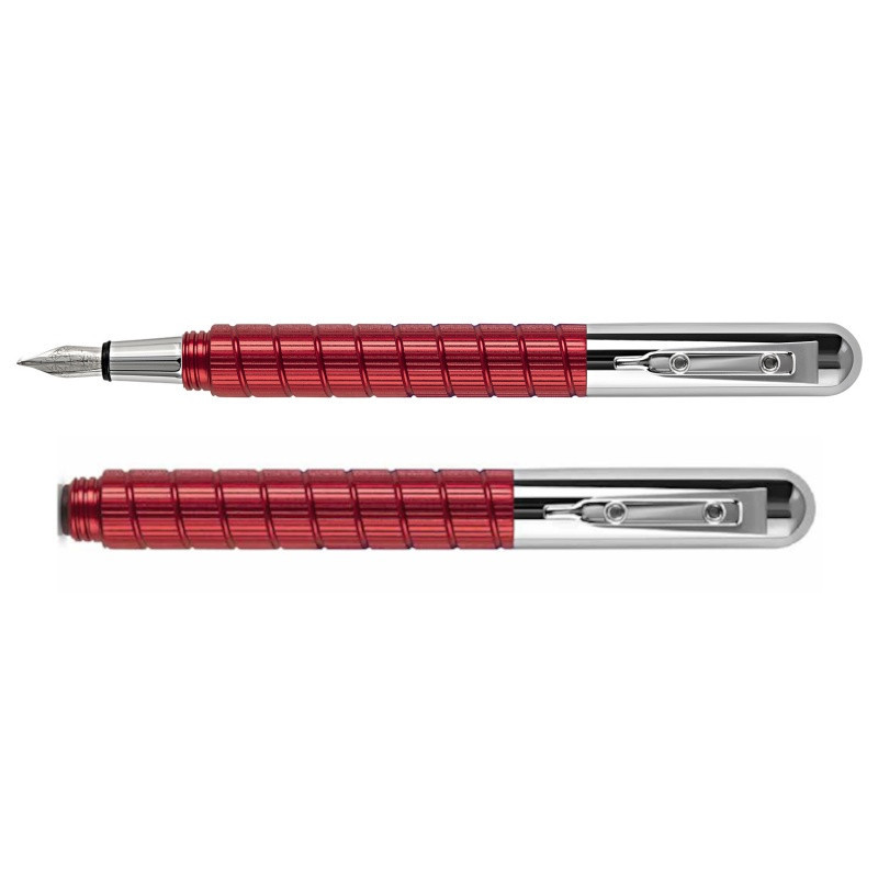 Pióro wieczne GIULIANO MAZZUOLI Officina End Mill, Bichrome, M, czerwone