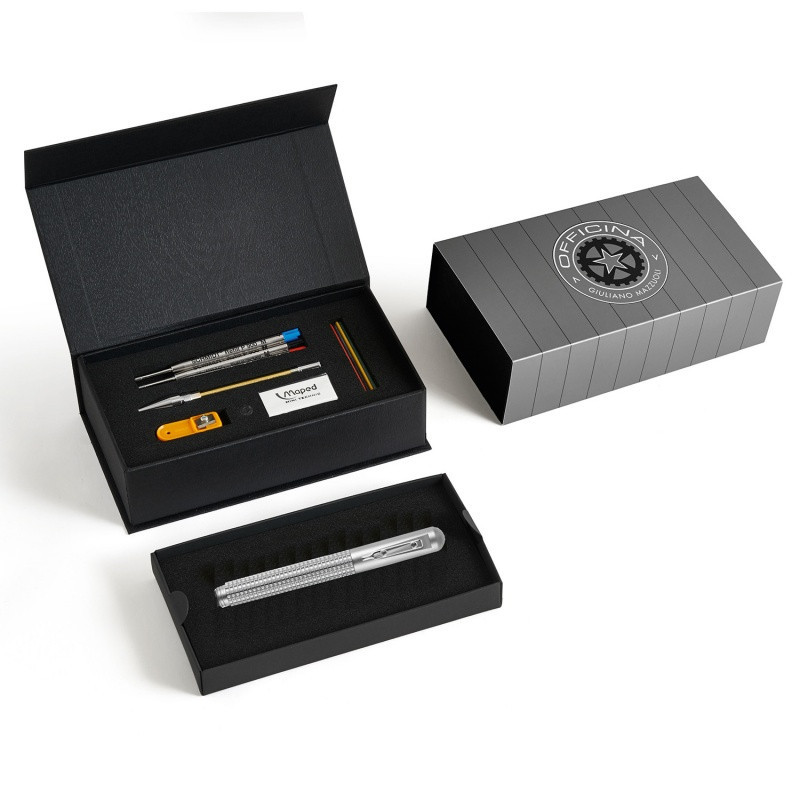 Zestaw GIULIANO MAZZUOLI Officina Casetta Knurler, długopis/ołówek, chromowany