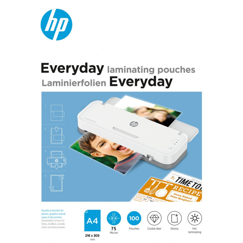 Folie laminacyjne HP EVERYDAY, A4, 75 mic, 100 szt., przezroczyste/połysk