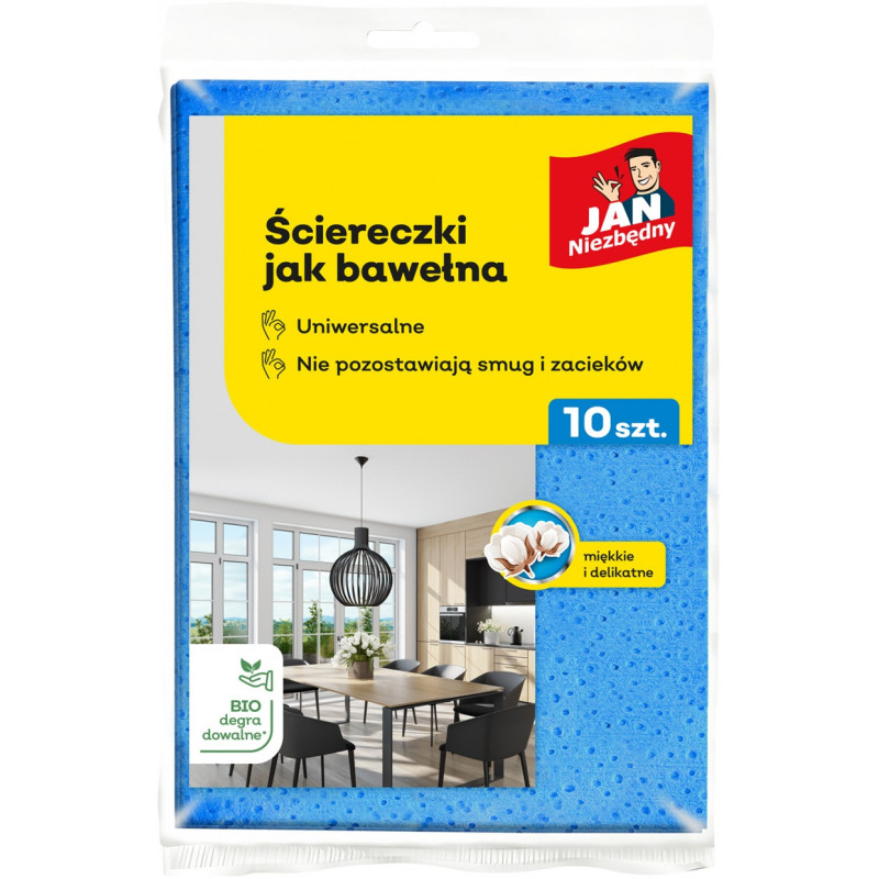 Ściereczki jak bawełna JAN NIEZBĘDNY, 10 szt., mix kolorów