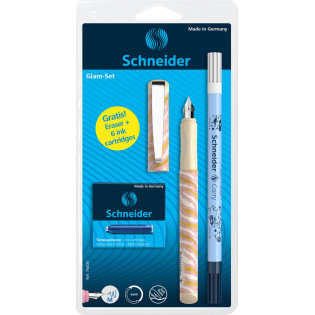 Pióro wieczne SCHNEIDER Glam, wymazywacz, naboje 6 szt., mix kolorów, blister