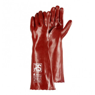 Rękawice chemiczne RS PVC, 58 cm, rozm. 10, czerwone