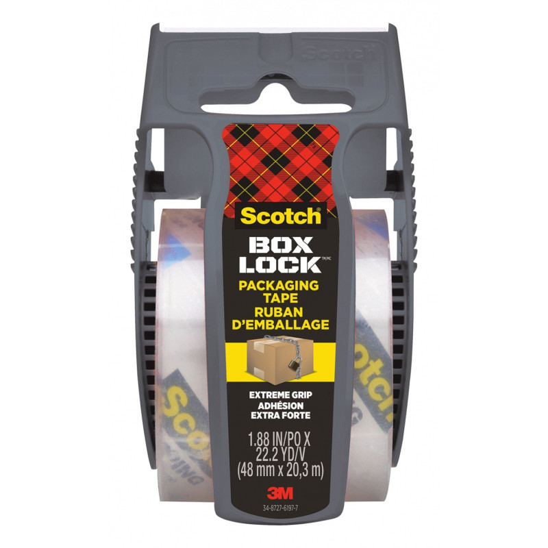 Taśma pakowa SCOTCH®Box Lock, z podajnikiem, 48mm x 20.3m, 1szt., transparentna