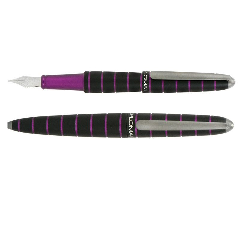 Pióro wieczne DIPLOMAT Elox Ring, F, czarny/fioletowy
