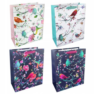 Torba prezentowa INCOOD, ptaki na gałązkach, 18x23cm, 1 szt., mix wzorów