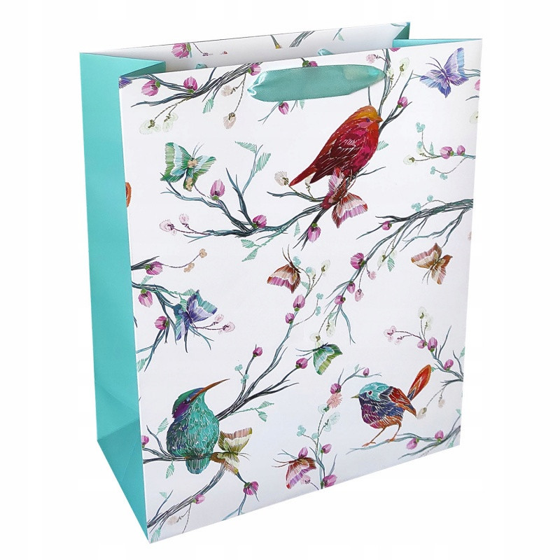 Torba prezentowa INCOOD, ptaki na gałązkach, 18x23cm, 1 szt., mix wzorów