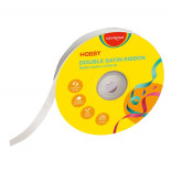 Wstążka KEYROAD, podwójna, satynowa, 12mm x 22,86m, na szpulce, biała