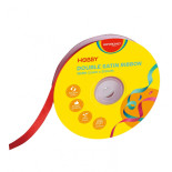 Wstążka KEYROAD, podwójna, satynowa, 12mm x 22,86m, na szpulce, czerwona