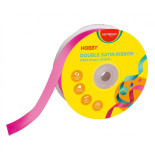 Wstążka KEYROAD, podwójna, satynowa, 25mm x 22,86m, na szpulce, różowa