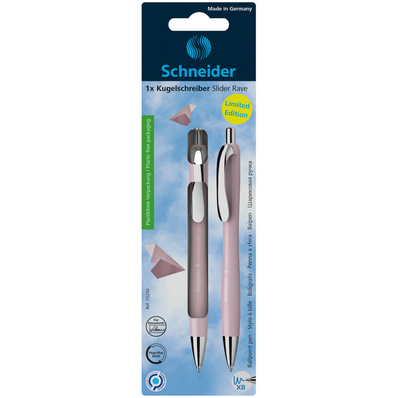Długopis automatyczny SCHNEIDER Slider Rave, XB, 1szt., blister, mix kolorów