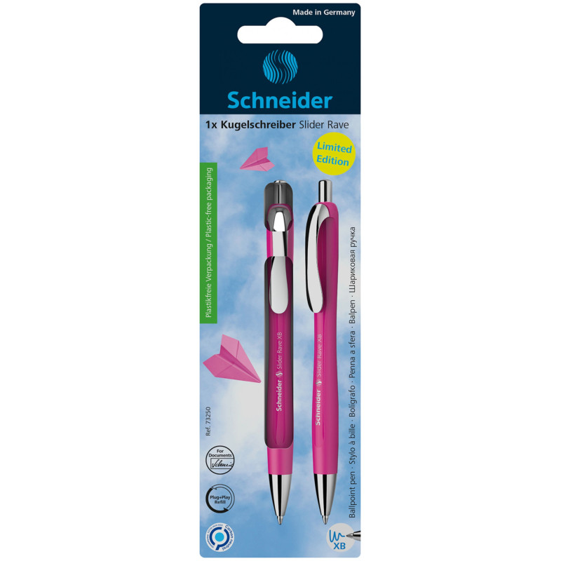 Długopis automatyczny SCHNEIDER Slider Rave, XB, 1szt., blister, mix kolorów