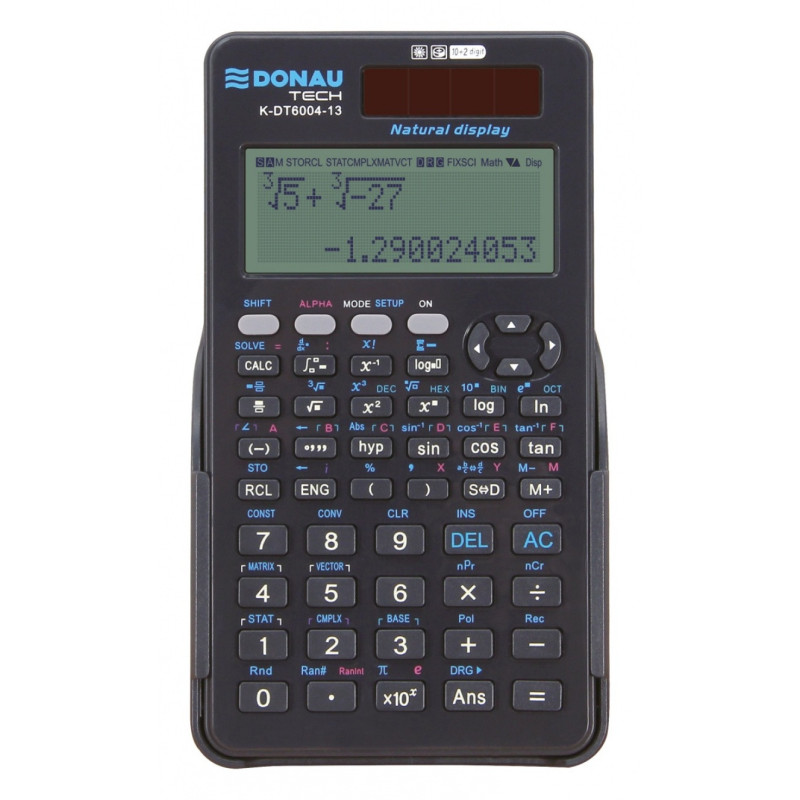 Kalkulator naukowy DONAU TECH, natur. zapis, 417 funkcji, 150x85x19 mm, grafitowy