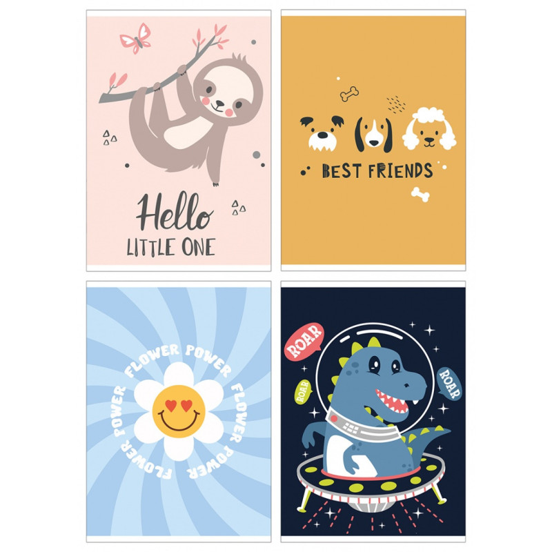 Zeszyt szkolny GIMBOO, A5, w 3 linie, 16 kart., 70gsm, mix wzorów