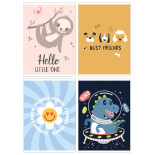 Zeszyt szkolny GIMBOO, A5, w 3 linie, 16 kart., 70gsm, mix wzorów