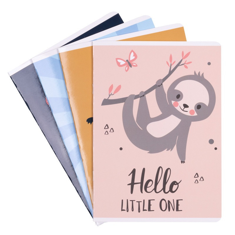 Zeszyt szkolny GIMBOO, A5, w 3 linie, 16 kart., 70gsm, mix wzorów