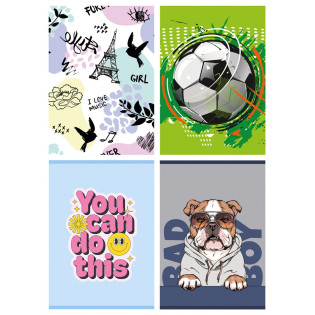 Zeszyt szkolny GIMBOO, A5, w 3 linie, 32 kart., 70gsm, mix wzorów