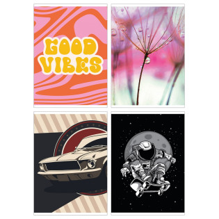 Zeszyt szkolny GIMBOO, A5, w linie, 60 kart., 70gsm, mix wzorów