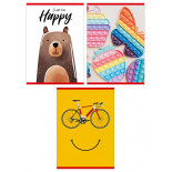 Zeszyt szkolny GIMBOO, A4, w 3 linie, 32 kart., 70gsm, mix wzorów