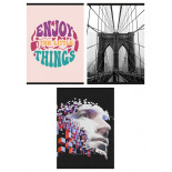 Zeszyt szkolny GIMBOO, A4, w linie, 60 kart., 70gsm, mix wzorów