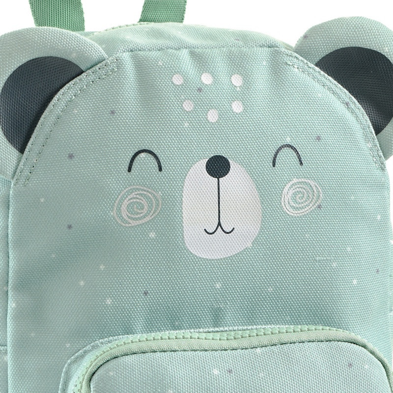 Plecak MIQUELRIUS Wild Puppies, Miś, dwukomorowy, 5l, 27x20x10cm, zielony