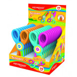 Nożyczki szkolne KEYROAD, 5", Kiddy-cut, plastikowe, pakowane na displayu, mix kolorów