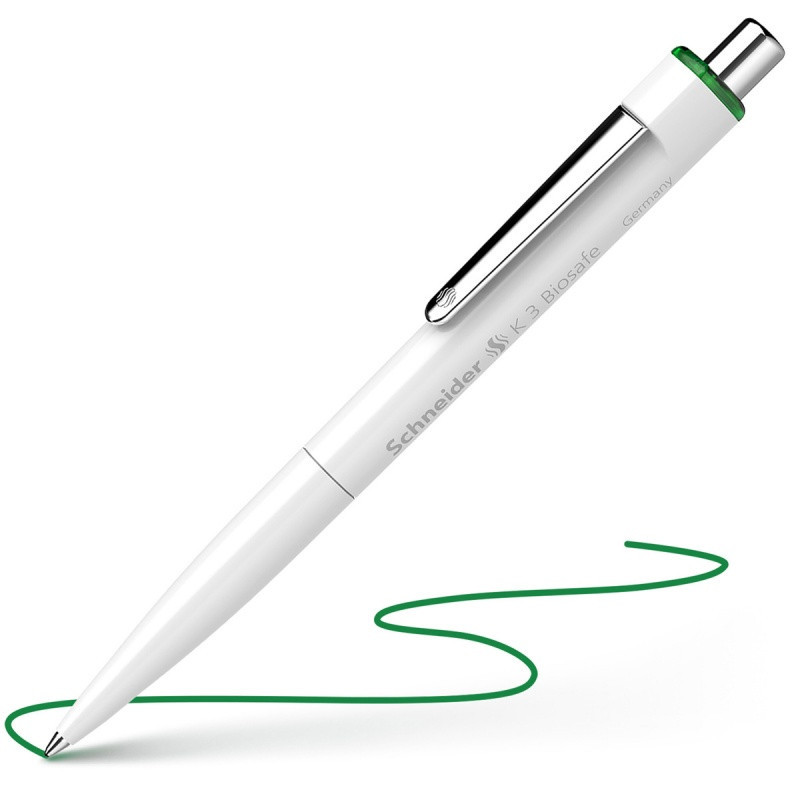 Długopis automatyczny SCHNEIDER K3 Biosafe, M, zielony
