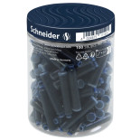 Naboje do piór SCHNEIDER, plastikowy słoik, 100 szt., granatowe