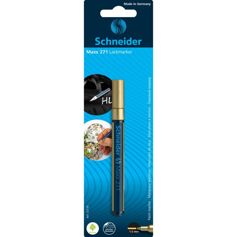 Marker olejowy SCHNEIDER Maxx 271, okrągły, 1-2mm, blister, złoty