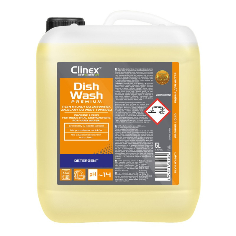 Płyn myjący CLINEX DishWash Premium, do zmywarek, 5l