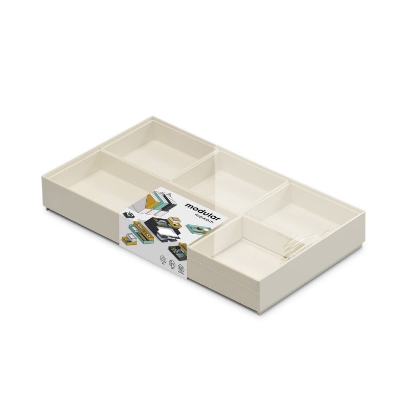 Zestaw pojemników MOXOM Modular Tray, 250x170x35mm, 5 szt., biały