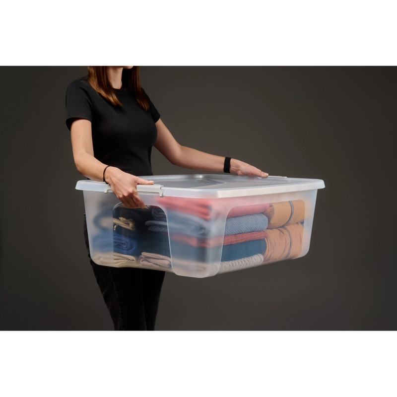 Pojemnik MOXOM PrimeStore, z kółkami, 800x600x290mm, 96l, transparentny