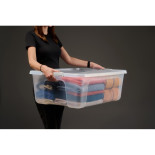 Pojemnik MOXOM PrimeStore, z kółkami, 800x600x290mm, 96l, transparentny