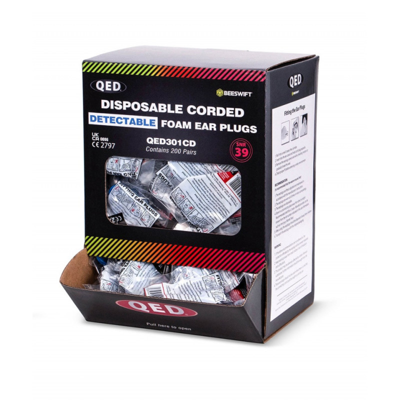 Zatyczki do uszu BEESWIFT QUED301, opak. kartonowe, 200 par, żółte