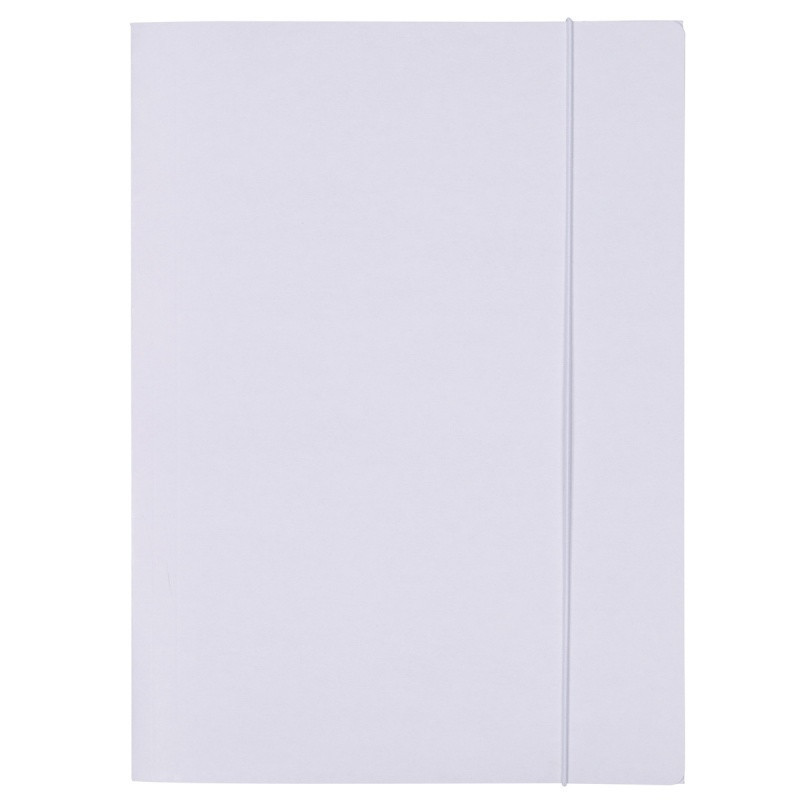 Teczka z gumką OFFICE PRODUCTS Budget Pro, karton, biała wewn., A4, 250gsm, 3-skrz., biała