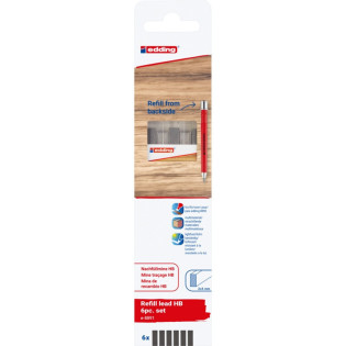 Wymienne wkłady e-8891 EDDING, do ołówka e-8890, HB, 6 szt., blister