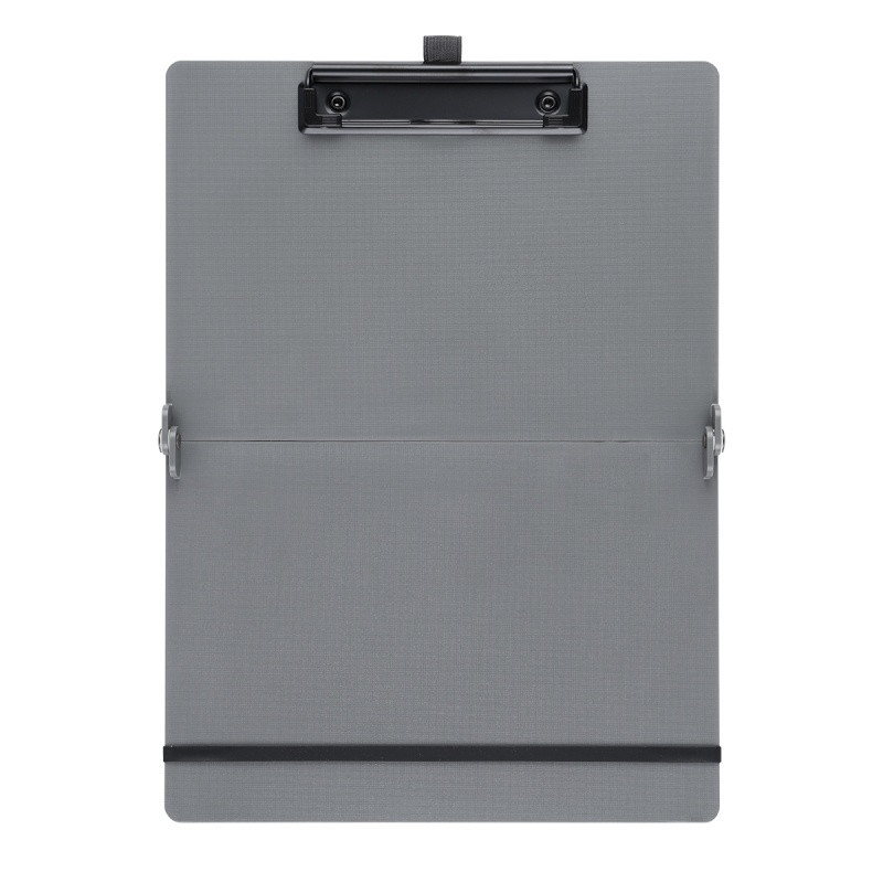 Clipboard składany SAX, PP, A5/A4, z met. klipsem, z gumką i uchwytem na długopis, szary