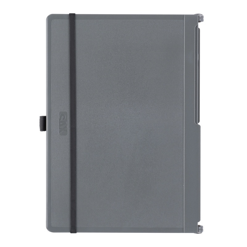 Clipboard składany SAX, PP, A5/A4, z met. klipsem, z gumką i uchwytem na długopis, szary