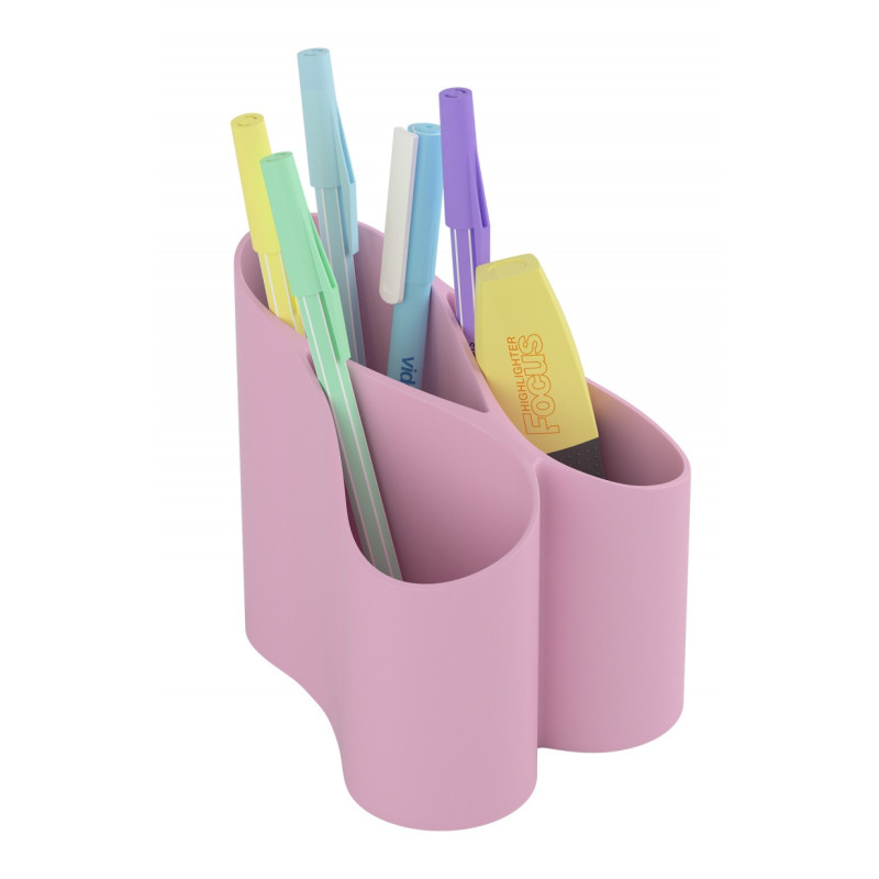 Przybornik na biurko ICO Lux, pastelowy różowy