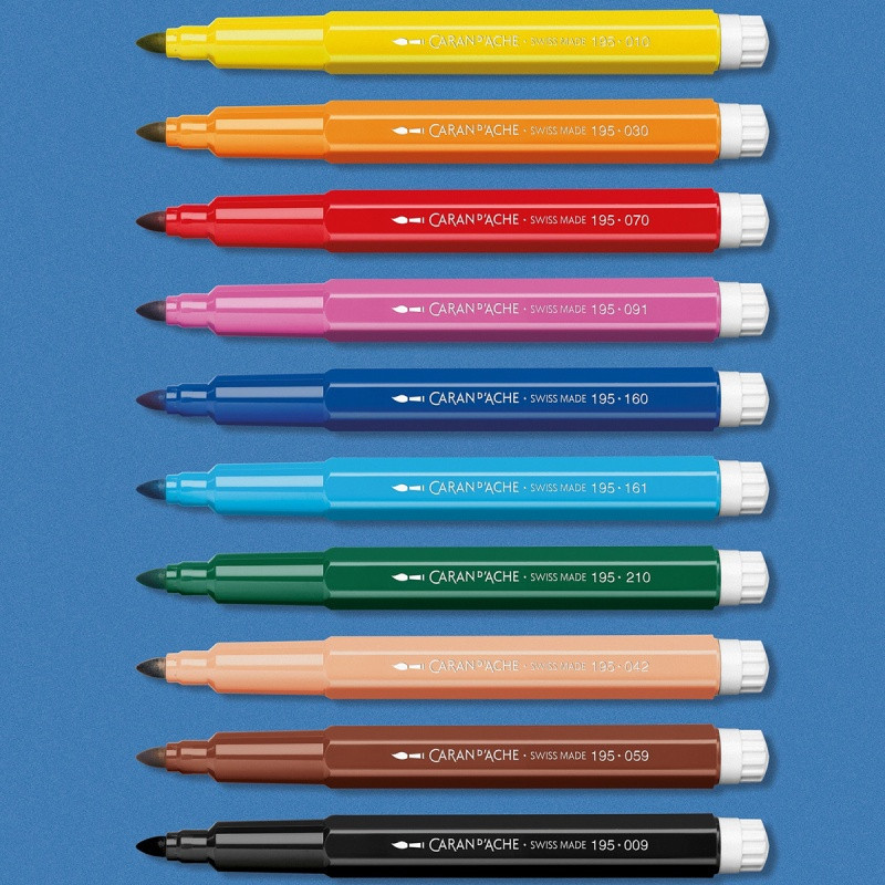 Flamastry akwarelowe CARAN D'ACHE Swisscolor Maxi, 10 szt., mix kolorów