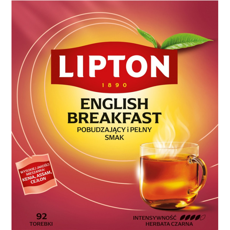 Herbata LIPTON czarna, English Breakfast, 92 torebki