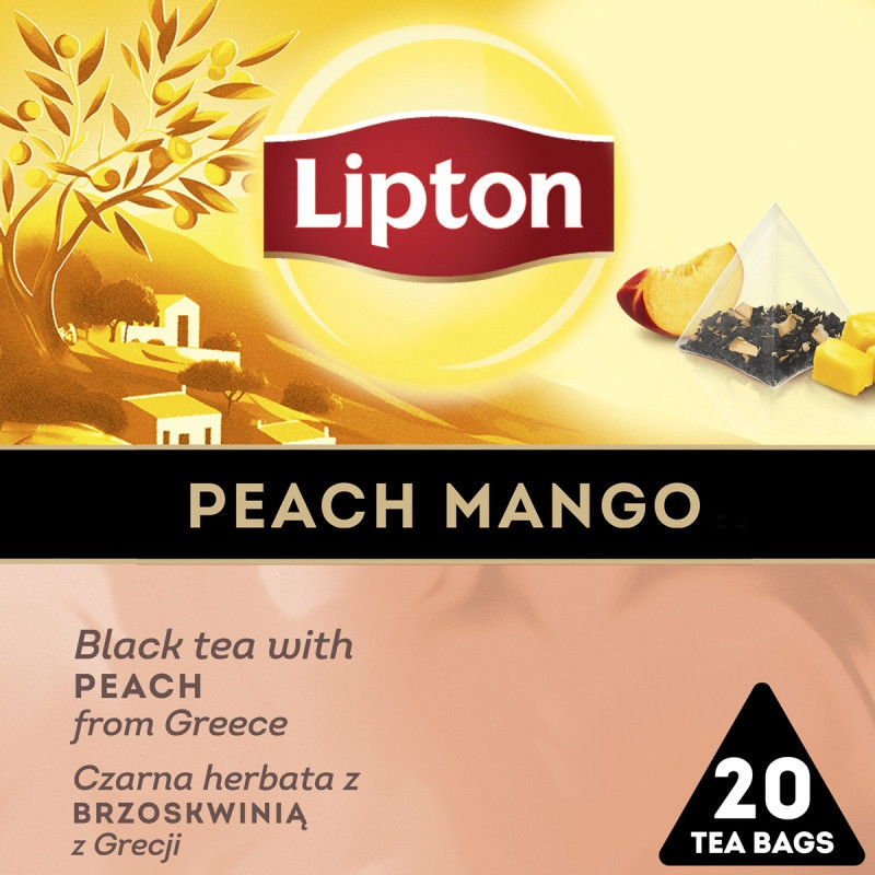 Herbata LIPTON Discovery Collection, czarna, brzoskwinia i mango, 20 piramidek
