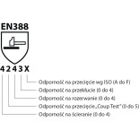 Rękawice robocze DONAU SAFETY DS-DOKHARD, doker, dwoina bydlęca, rozm. 10,5/XL, szaro-czerwone