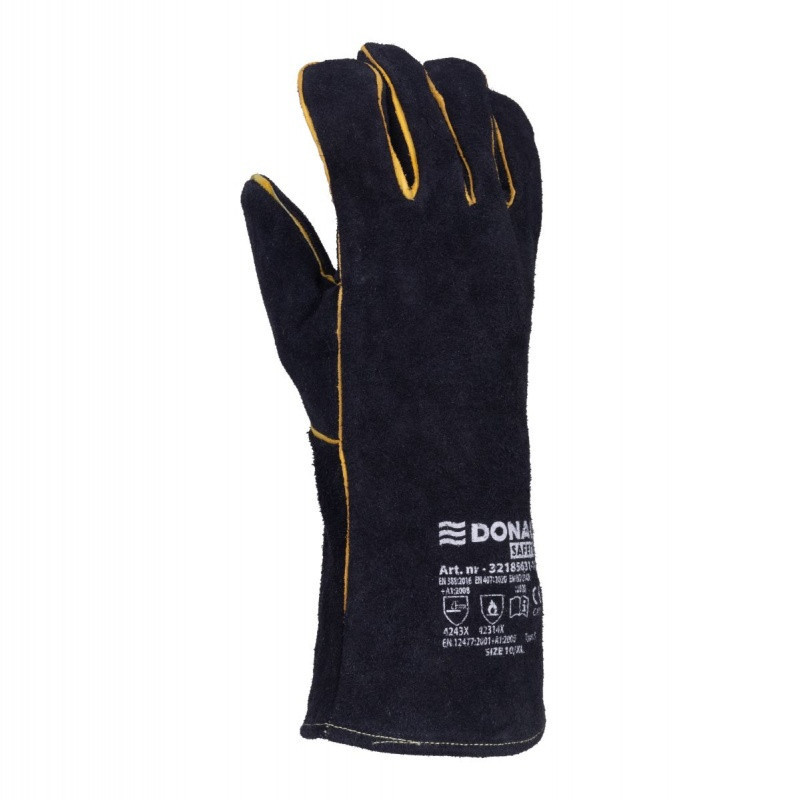 Rękawice spawalnicze DONAU SAFETY DS-WELMIG, MIG, skóra bydlęca, rozm. 10/XL, czarne