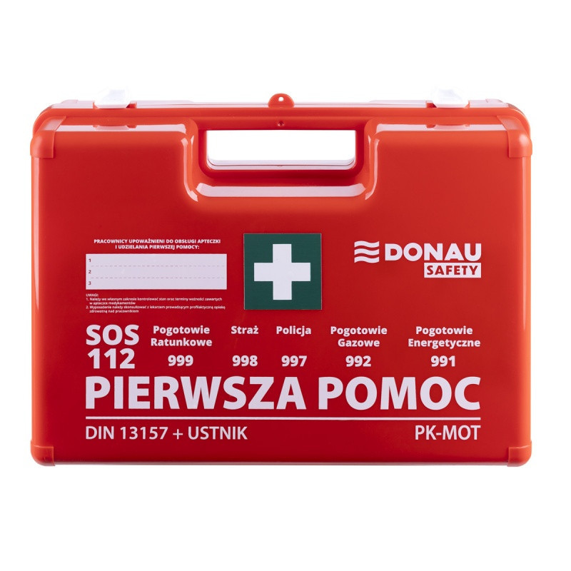 Apteczka DONAU SAFETY, plastikowa, K-15.2 +A, pomarańczowa