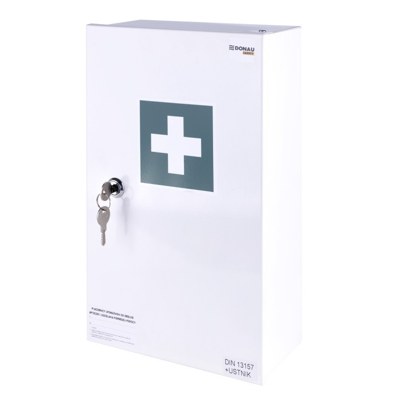 Apteczka ścienna DONAU SAFETY, stalowa,"40.2" +A, biała
