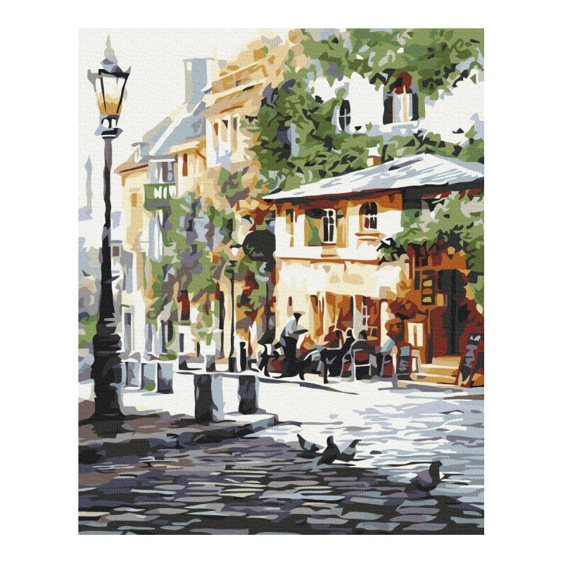 Malowanie po numerach BRUSHME, 40x50 cm, letnia kawiarnia, 1 szt.